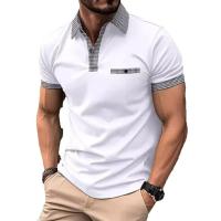 Polo de manga corta para hombre, camiseta informal de talla grande 5XL, 4XL, 3XL, 2XL, cuello Henley - details 1