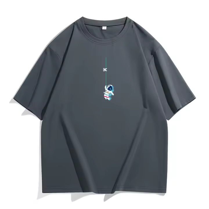 CHAIFENKO Camisetas de Verano de Moda para Hombres Estampado de Astronauta Algodón de Poliéster - 1