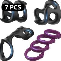 Juego de anillos para pene, masturbador masculino, agente retardante de erección y eyaculación, dilatador, juguete sexual para parejas, producto para adultos, 10 piezas. - details 0