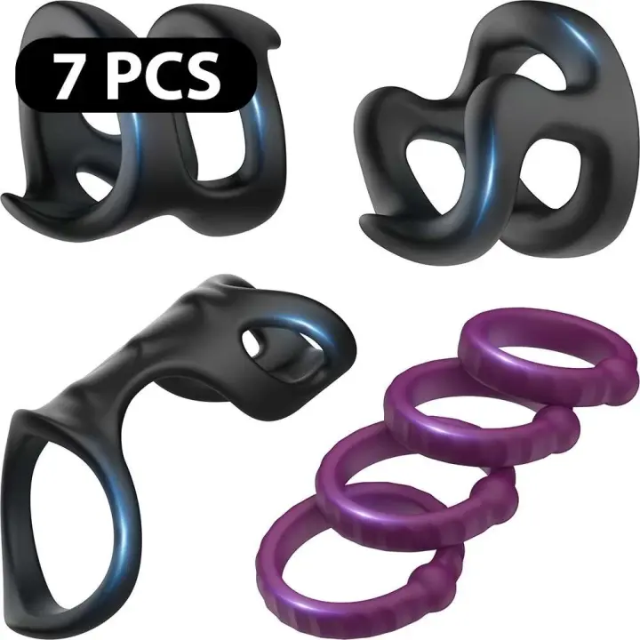 Juego de anillos para pene, masturbador masculino, agente retardante de erección y eyaculación, dilatador, juguete sexual para parejas, producto para adultos, 10 piezas. - 1