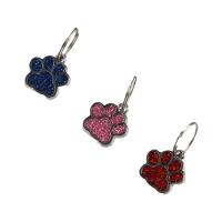 Etiquetas para perros y gatos con estampado de pata de perro y gato, colgante personalizado exquisito con purpurina para mascotas con gancho, Collar antipérdida para mascotas, colgante con etiqueta para cachorro - details 3