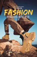 Hombres Estilo Retro Británico High-Top Primavera Transpirable Tobillo Con Cordones Trabajo De Goma Montañismo Al Aire Libre Desierto Combate Ruibarbo - details 10
