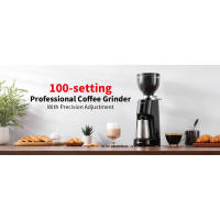 SHARDOR Professional 64mm Burr 100 configuraciones de molienda Cámara totalmente metálica, molinillo de café en grano con temporizador electrónico ajustable y - details 0