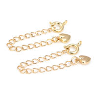 Cadenas de latón de Color dorado de 18K con extremo de gota, cadenas extensibles con cierres redondos de resorte, suministros de joyería Diy de alta calidad para mujer - details 42