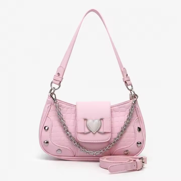 Bolso de Hombro con Decoración de Corazón PY2K Moda Versátil para Mujeres - 1