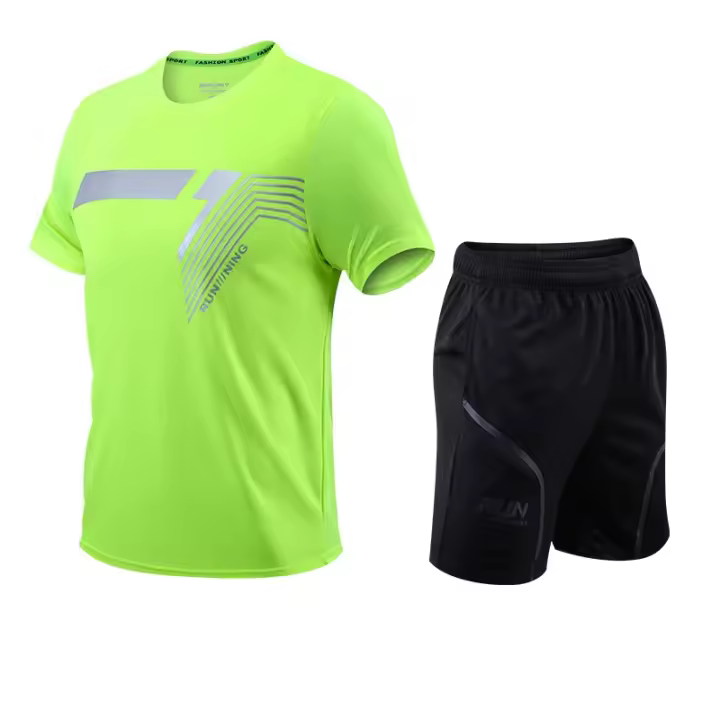 Traje de manga corta de secado rápido para hombre, ropa de fitness deportiva para correr al aire libre, LT311, Verano - 1