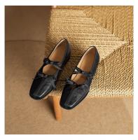 Nueva piel de oveja cabeza cuadrada estilo retro pequeños zapatos de cuero arco pedal boca poco profunda Mary Jane zapatos individuales - details 20