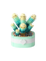 Micro particle building block simulation succulent small potted plant bouquet ornaments for children's assembled building block - details 11