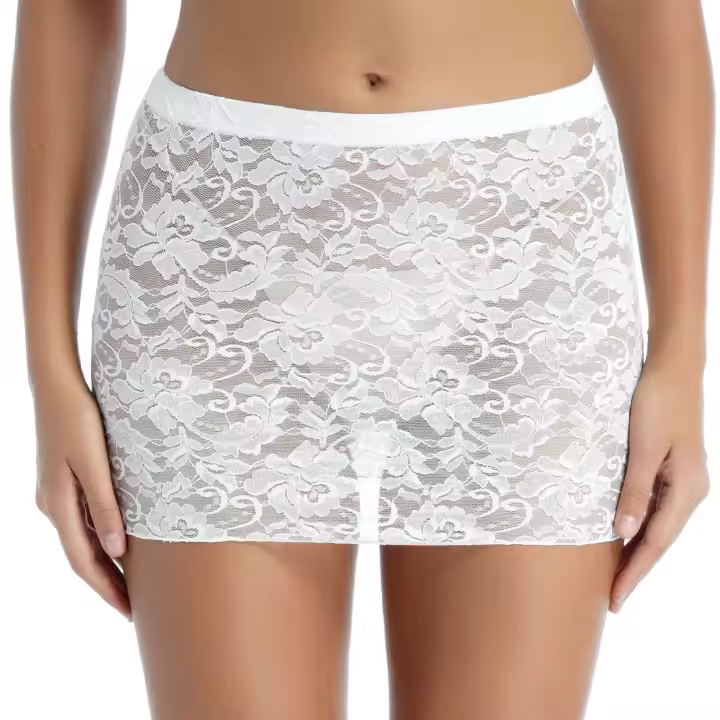 Minifalda BO elástica de tubo transparente para mujer, transparente, con lazo en la cadera, sexy, adecuada para discotecas - 1