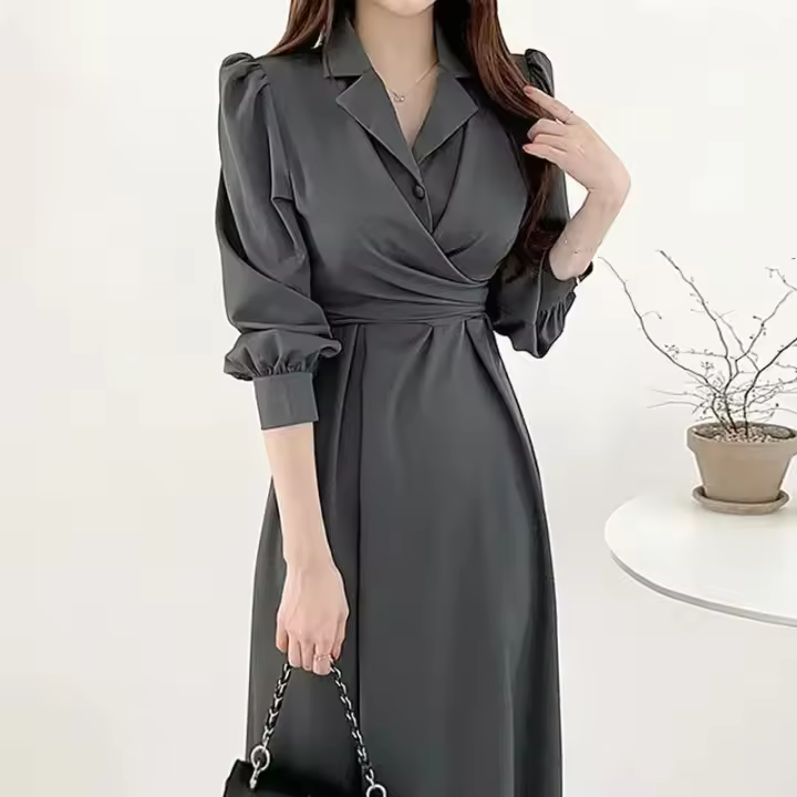 Camiseta cruzada coreana, wai, manga con forma de lazo, longitud mium - 1