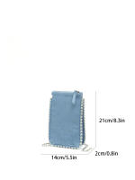 Bolso de mano con cuentas para mujer, bolso bandolera con cadena, bolso esmerilado para teléfono móvil, bolso con cremallera para mujer - details 19
