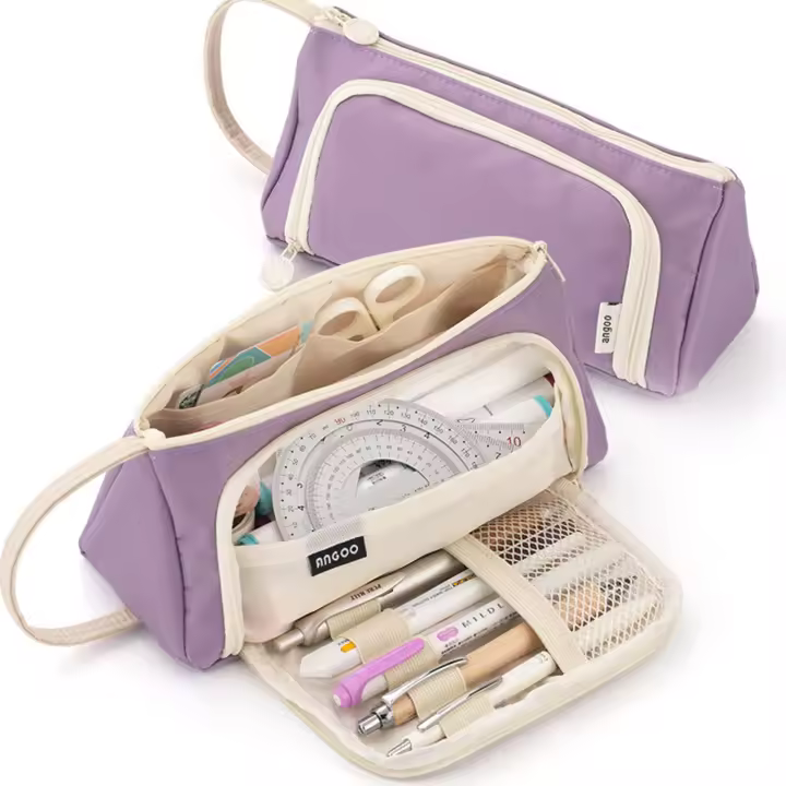 Angoo-Lápices Grandes, Estuche Multifuncional con Niña, Estuche para Lápices para Escuela y Oficina - 1