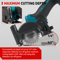 ONEVAN-amoladora angular sin escobillas, sierras circulares eléctricas inalámbricas de velocidad Variable de 76mm, herramienta eléctrica de corte para juego de pines de batería Makita - details 8