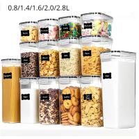 Organizadores de almacenamiento de alimentos con tapa, contenedor de granos, refrigerador, caja de fideos, tanque de almacenamiento multigrano, latas selladas, suministro de cocina, 5 piezas - details 0