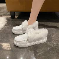Botas de nieve de terciopelo para mujer, botines cálidos de felpa con cordones, zapatillas suaves, zapatos cómodos de algodón, invierno, 2023 - details 3