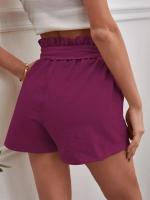Pantalones Cortos de Verano para Mujer Algodón Transpirable, Cintura Elástica con Bolsillo, Color Sólido, Estilo Casual - details 14