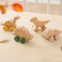 Juguete educativo Montessori para bebé, juguete de madera de haya, bloque de dinosaurio de dibujos animados, coche, juego de - details 9