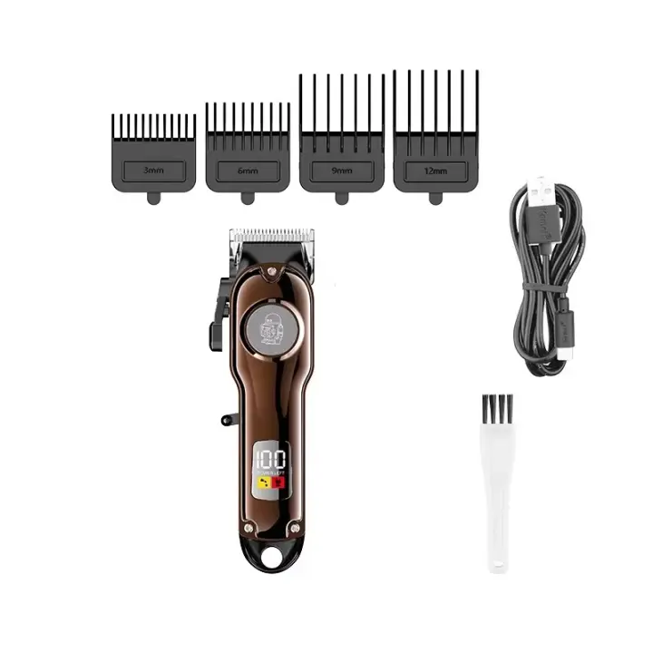 Kemei-cortadora de pelo eléctrica inalámbrica para hombre, cortadora de pelo profesional recargable para Barba, Máquina para cortar cabello, Kit de aseo, cortacésped - 1