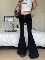 Moda Callejera Japonesa Y2K para Mujer Estilo Harajuku, Pantalones Vaqueros Acampanados, Pantalones Largos, Pantalones Vaqueros Acampanados Grunge de los Años 2000, Gyaru Goblin Core - details 2
