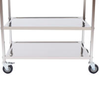 Carro de servicio de acero inoxidable con 3 estantes, carro de cocina, carro de comida con freno 85*45*90cm/33,46*17,72*35,43 In Simple, Moderno - details 5