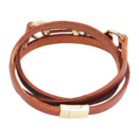 Brazalete de Aleación Tejido en 3 Huellas para Hombre Pulsera de Cuero Genuino con Diseño Moderno - details 2