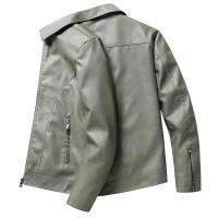 Chaqueta de Cuero de Moda para Hombres Ligera, Estilo Motero Casual, Vintage, Tallas Grandes Disponibles - details 5