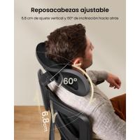 Oficina Ergonómica con Cojín de Muelle de 10 CM, Soporte Lumbar, Apoyabrazos y Reposacabezas Ajustable - Silla Escritorio Cómoda (Negro) - details 3