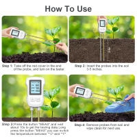 Probador de suelo 3 en 1, medidor de PH/humedad/temperatura, Sensor Digital LCD de PH del suelo, flores y plantas, Detector de humedad para jardín y césped - details 8