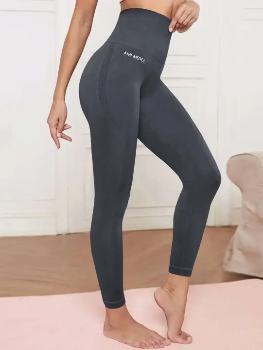 Monos de color sólido de entrenamiento de cintura alta para mujer de yoga sin costuras, ropa deportiva para gimnasio - 1