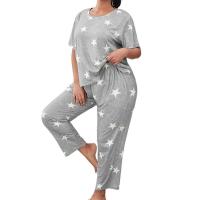 Pijama de Algodón Sintético de Talla Grande 5XL Conjunto Casual Suelto para Mujeres - details 0