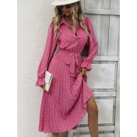 Floral para mujer, elegante vestido bonito de manga larga con cordones en la solapa, 2025 - details 3