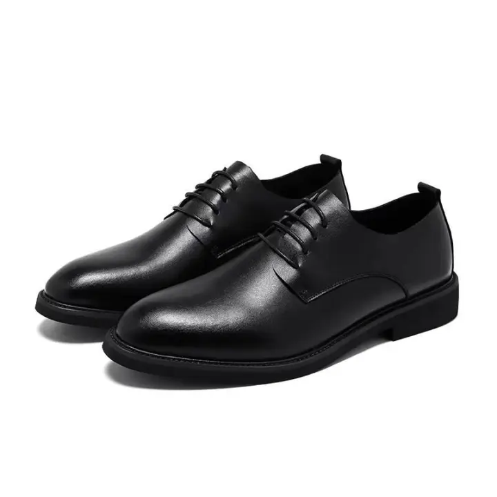 Zapatos de hombre de cuero puntiagudos británicos informales formales de negocios de moda coreana - 1