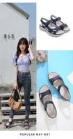 Nuevas sandalias de cuero para mujer, zapatos deportivos de tacón inclinado, velcro ligero de gran tamaño para mujer - details 8