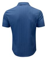 Hombre manga corta cuello cubano camisa a rayas verano casual top chaqueta - details 3