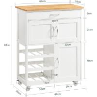 Carrito de Cocina Carrito de Servir con 3 Puertas y 1 Cajón Gris L67cmxH87cmxD38cm FKW45-HG ES - details 19