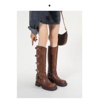 Botas Altas De Punta Redonda Para Mujer, Nuevas Botas De Tacón Grueso De Suela Gruesa De Moda. - details 11