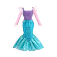 AmyStylish Niñas Princesa Sirena Ariel Cosplay Halloween Fiesta de Cumpleaños Verano Playa Vacaciones Vestido - details 80