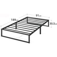 Cama 135x190 cm - Altura 36 cm con almacenamiento debajo de la cama - Estructura de cama de plataforma de metal - Blanco - details 25