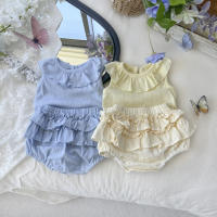 Vestido de verano para niña, traje de falda de Pastel dulce, top halter, falda de princesa linda, conjunto de dos piezas - details 0