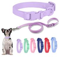 Conjunto de correa de Collar ajustable para perro, correas elásticas de PVC impermeables, Combo de collares para mascotas, hebilla de liberación rápida, correas suaves lavables para perros - details 4