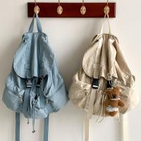 Mochilas con cordón de Color sólido, bolsos de hombro fruncidos ligeros de nailon, mochila escolar informal para estudiantes de gran capacidad para adolescentes - details 20