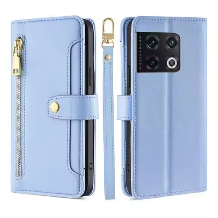 Funda protectora de cuero para OnePlus 10 Pro 5G, moda multifuncional magnética con cremallera y colgante - 1