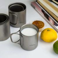 Taza de té y café cubiertas con agua de titanio de doble pared para exteriores, villa para acampar al aire libre - details 0