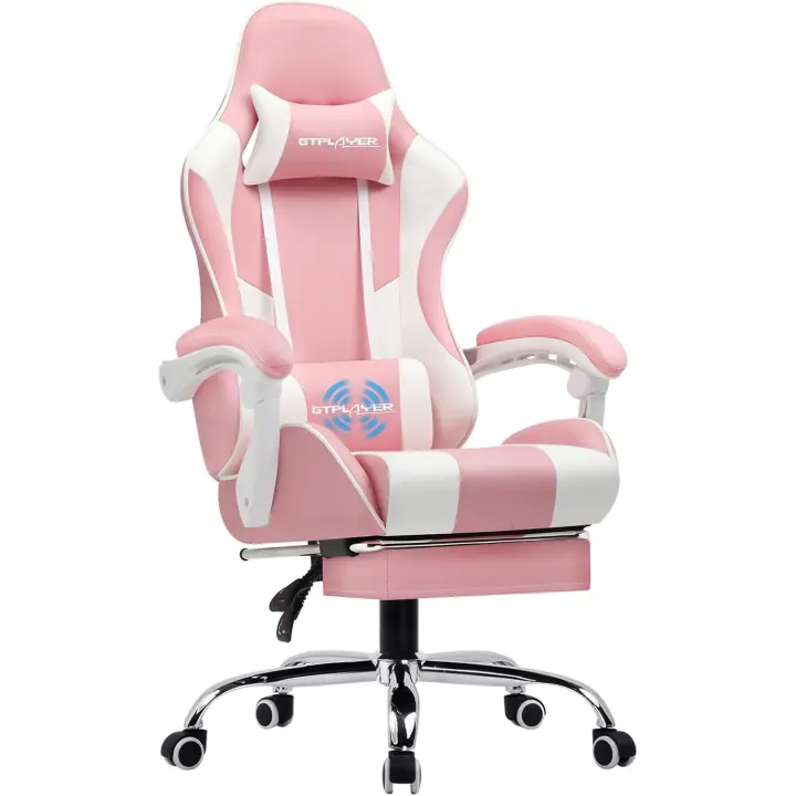 Silla de Juegos Ergonómica con Masajeador Soporte Lumbar Ajustable en Altura - 1