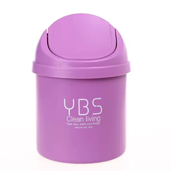 Cestas de basura con tapa para escritorio, contenedor de basura ligero para cocina, baño y dormitorio - 1