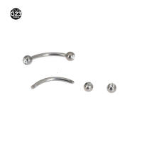 Anillo de titanio para Piercing corporal, barra curvada para ceja, Tragus, hélice, oreja, vientre, labio, 10Mm, 16G, 1 unidad, 23 titanio - details 3