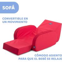 Infantil Convertible en Chaise Longue y Butaca, Sofá, 3 Configuraciones, Silla Cómoda y Ligera, Transformable, Puff Niños a Partir de 12 Meses, Color Rojo, 1 Unidad - details 3