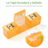 Pastillero Semanal 3 Tomas Español, Pastillero Diario Grande 7 días, Dosificador de Comprimidos con 21 Compartimentos, Organizador de Pastillas para Viaje - details 1
