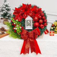 Corona de Navidad para puerta Delantera, decoraciones de pared de ventana, adorno de Guirnalda navideña, Guirnalda de Navidad, 2024 - details 1