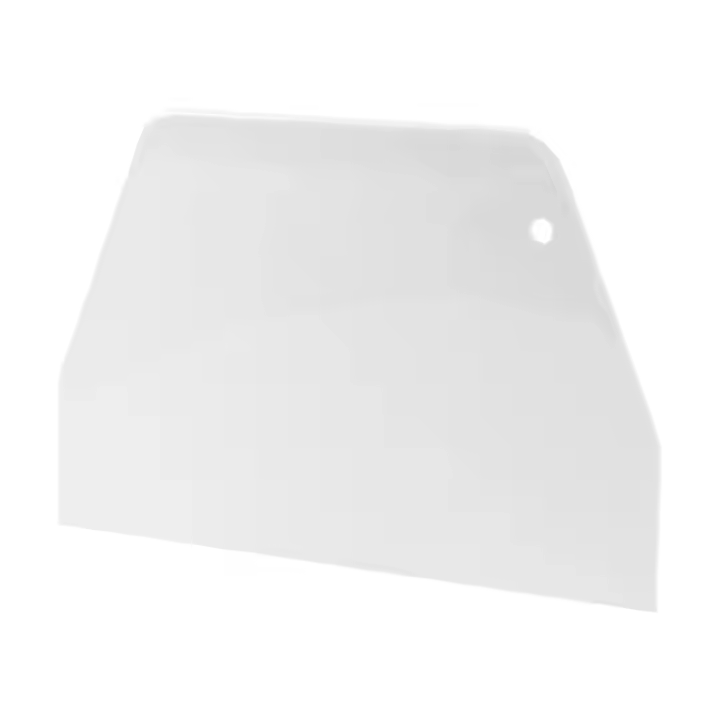 Herramienta plana de plástico para decoración de tartas, rascador de masa de 19 cm x 12,5 cm, color blanco - 1